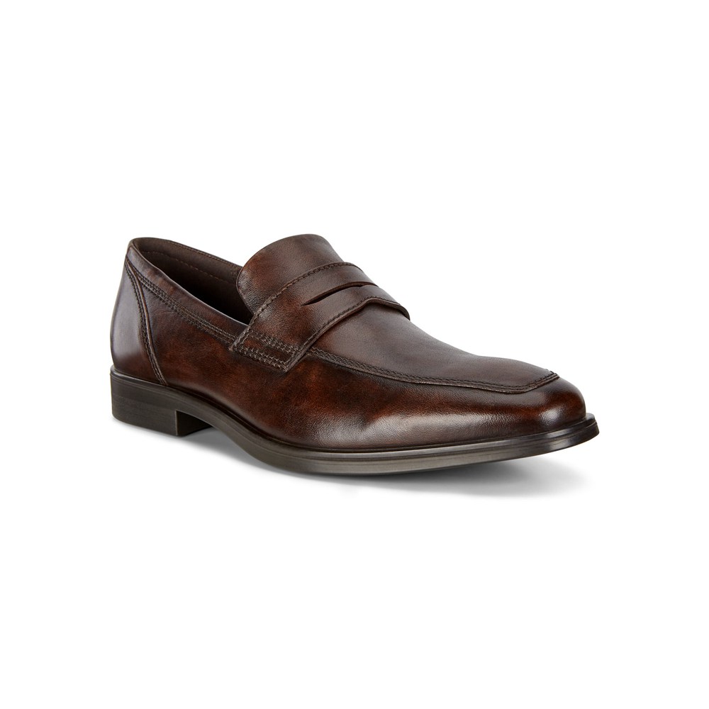 Loafers Hombre - ECCO Queenstown Penny - Marrom - CXR708425